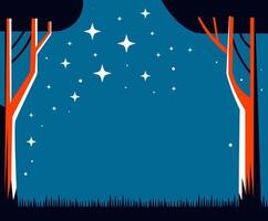 Starry Night in the Forest vector
