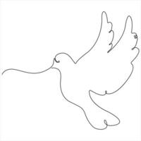 Single line continuous line drawing of bird minimalist bird pigeon line drawn vector