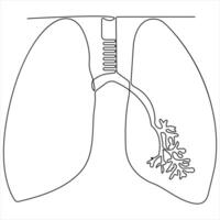 ingle line continuous drawing of anatomical human lungs organ medical internal anatomy concept one line design illustration vector