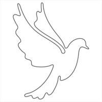 Continuous one line drawing of bird minimalist bird pigeon outline design illustration vector