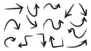 Arrows drawn with brushes for infographic design. vector