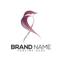 A bird logo design with a red and purple color scheme vector