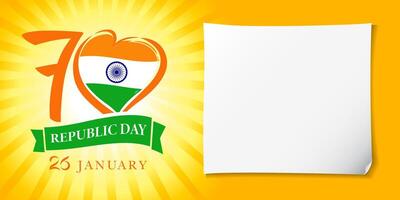 Republic Day of India invitation card with copy space. Empty blank background. vector