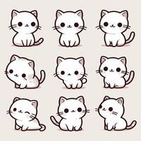 Charming Minimalist Cat Sketches vector