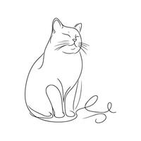 Stylized Cat Outline in Minimal Design vector