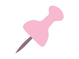 Illustration of a pink push pin isolated on a white background. Concept of office supplies, paper organization, stationery design, school item, Minimalist Design, Reminder Pin for Organization vector
