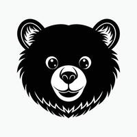 Black bear head on white background vector