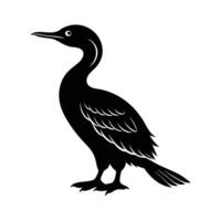 A black and white silhouette of a bird vector