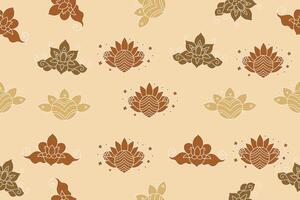 A brown and tan pattern with flowers vector