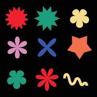 Star geometric colorful shapes line shapes vector