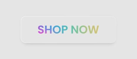 Shop now button in neomorphic style. Purchase signs for website interface. vector