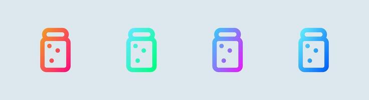 Powder line icon in gradient colors. Mineral signs illustration. vector