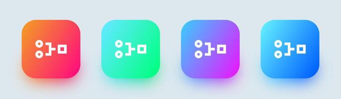 Category line icon in square gradient colors. Collection signs illustration. vector