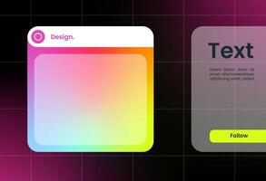 Futuristic design element in gradient colors. Pop up interface element. vector