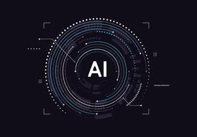 Artificial intelligence chipset on circuit board in futuristic concept technology artwork for web, banner, card, cover vector