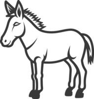 A donkey is standing in a line on a white background vector