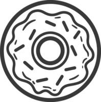 A donut icon in a circle on a white background vector