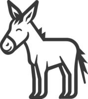 A donkey is standing in a line on a white background vector