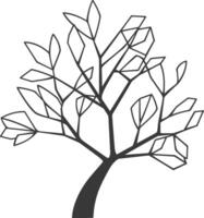 A tree with leaves and branches on it vector