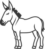 A donkey is standing in a line on a white background vector