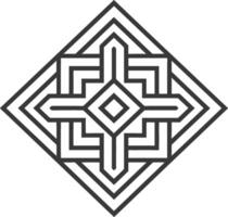 A black and white geometric design with a square in the middle vector