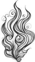 A black and white drawing of a swirl vector