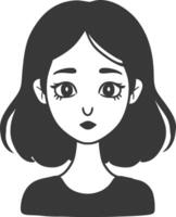 A black and white illustration of a woman's face vector