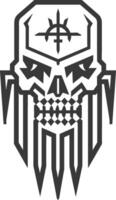 The skull is shown in a black and white design vector