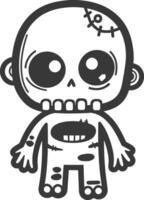 A cartoon zombie with a big head and eyes vector