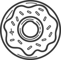 A donut icon in a line drawing vector