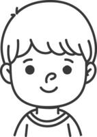 A boy with a face drawn in a line vector