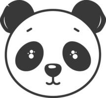 A panda bear face is shown in a simple style vector