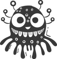 A cartoon monster with eyes and tentacles vector