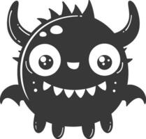A cartoon monster with big eyes and horns vector