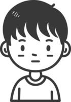 A boy with a sad face on a white background vector