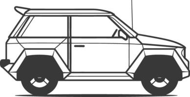 An outline of a suv on a white background vector