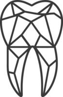 A tooth with a diamond pattern on it vector