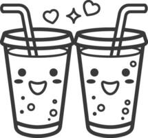 Two drinks with hearts in the background vector