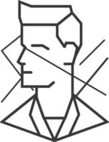 A line drawing of a man's head vector