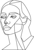 A drawing of a woman's face with a geometric pattern vector