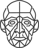 A line drawing of a man's face vector