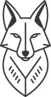 A black and white drawing of a fox vector