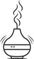 A black and white drawing of a steam diffuser vector