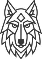 A wolf head with geometric lines on it vector