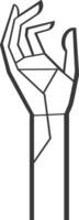 A hand with a diamond shape in it vector