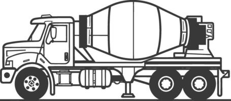 Concrete mixer coloring pages vector