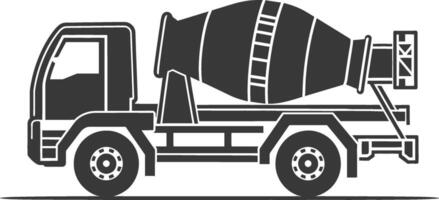 A cement mixer truck icon on a white background vector