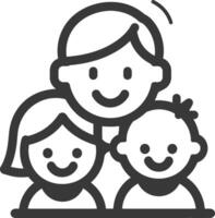 A family with two children and a man vector