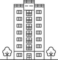 A building with trees and a tree in front of it vector