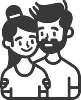 Couple with beard and beard icon vector